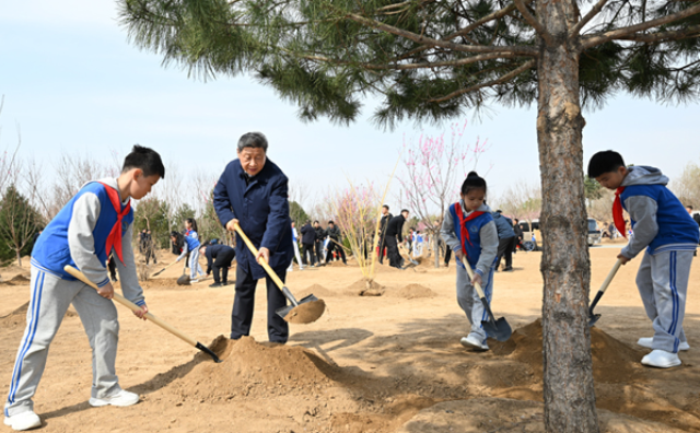 习近平在参加首都义务植树活动时强调：汇聚共建美丽中国磅礴力量 让祖国大地更加绿意盎然生机勃发